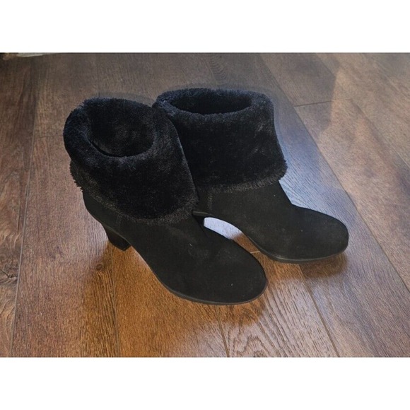 Anne Klein Sport Faux Suede Boot with Fur Opening at thTop - Picture 1 of 4